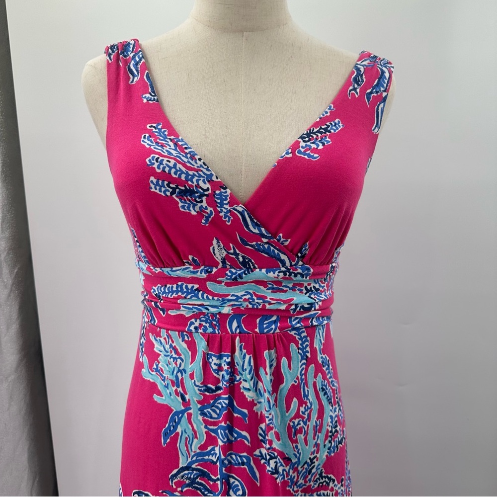 Lily Pulitzer Maxi Sloane Dress Capri pink Samba print - Picture 6 of 12